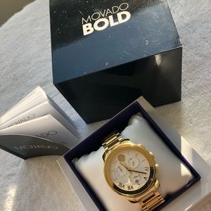 Gold Movado BOLD watch